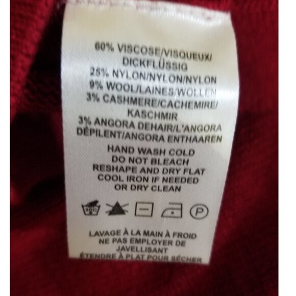 B by Burton Size M Red Green Sweater Wool Cashmere - Picture 6 of 6